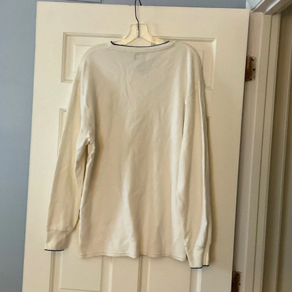 Polo Ralph Lauren Mens 2XL Cream Waffle Knit Thermal V-Neck Shirt Pima Cotton